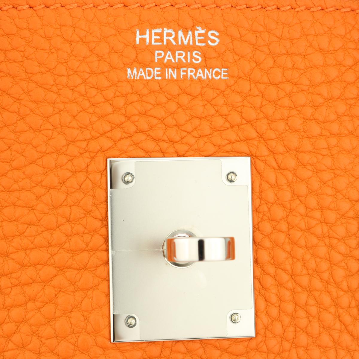 Hermès Birkin Bag 35cm Orange Togo Leather with Palladium Hardware Stamp N 2010 4