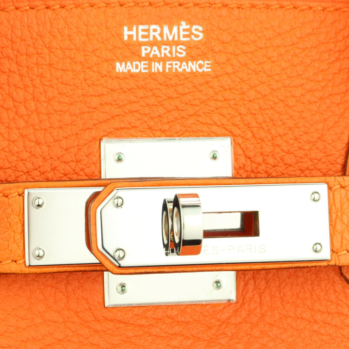 Hermès Birkin Bag 35cm Orange Togo Leather with Palladium Hardware Stamp N 2010 5