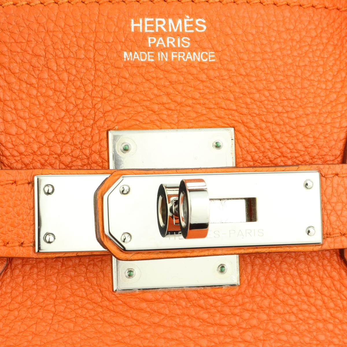 Hermès Birkin Bag 35cm Orange Togo Leather with Palladium Hardware Stamp N 2010 5