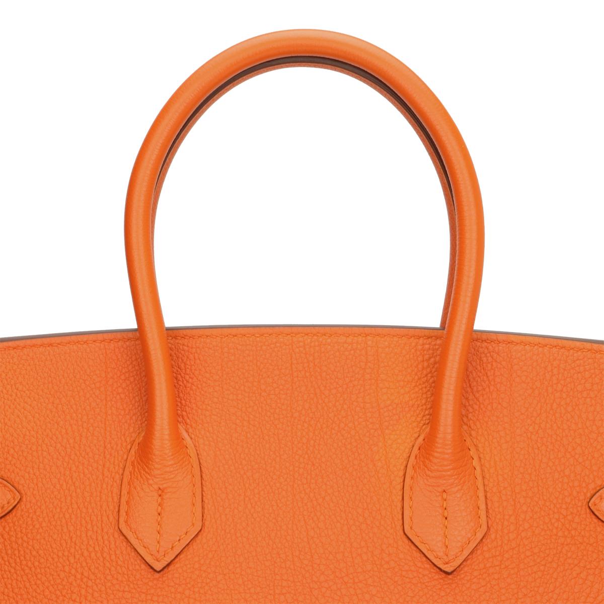 Hermès Birkin Bag 35cm Orange Togo Leather with Palladium Hardware Stamp N 2010 6