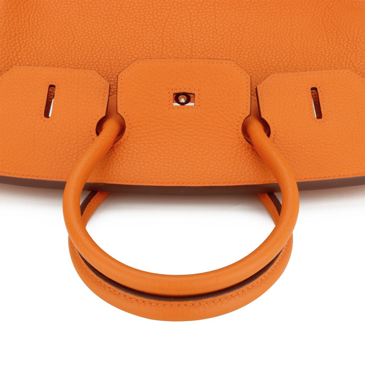 Hermès Birkin Bag 35cm Orange Togo Leather with Palladium Hardware Stamp N 2010 7