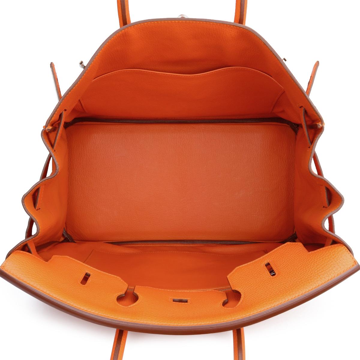 Hermès Birkin Bag 35cm Orange Togo Leather with Palladium Hardware Stamp N 2010 8