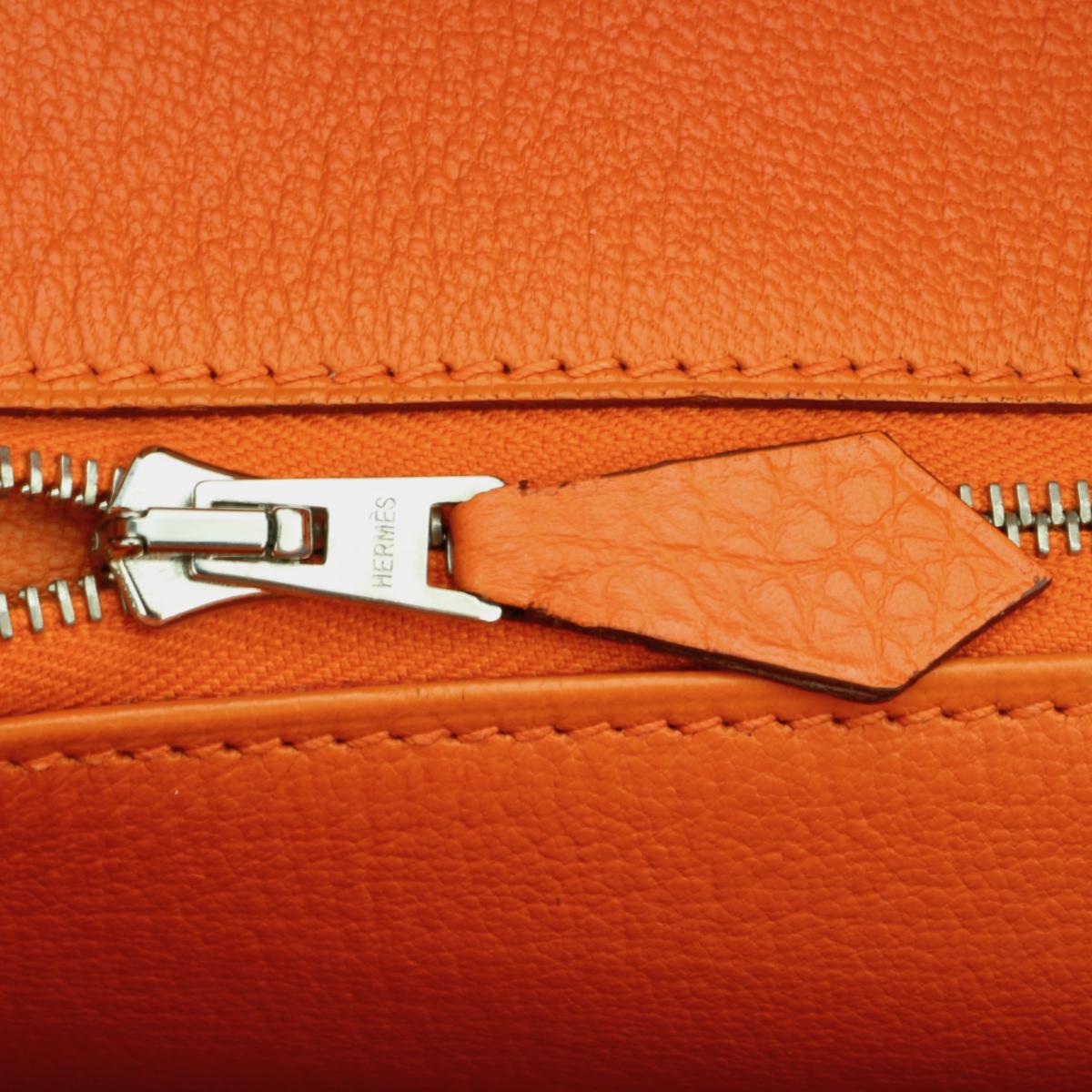 Hermès Birkin Bag 35cm Orange Togo Leather with Palladium Hardware Stamp N 2010 10