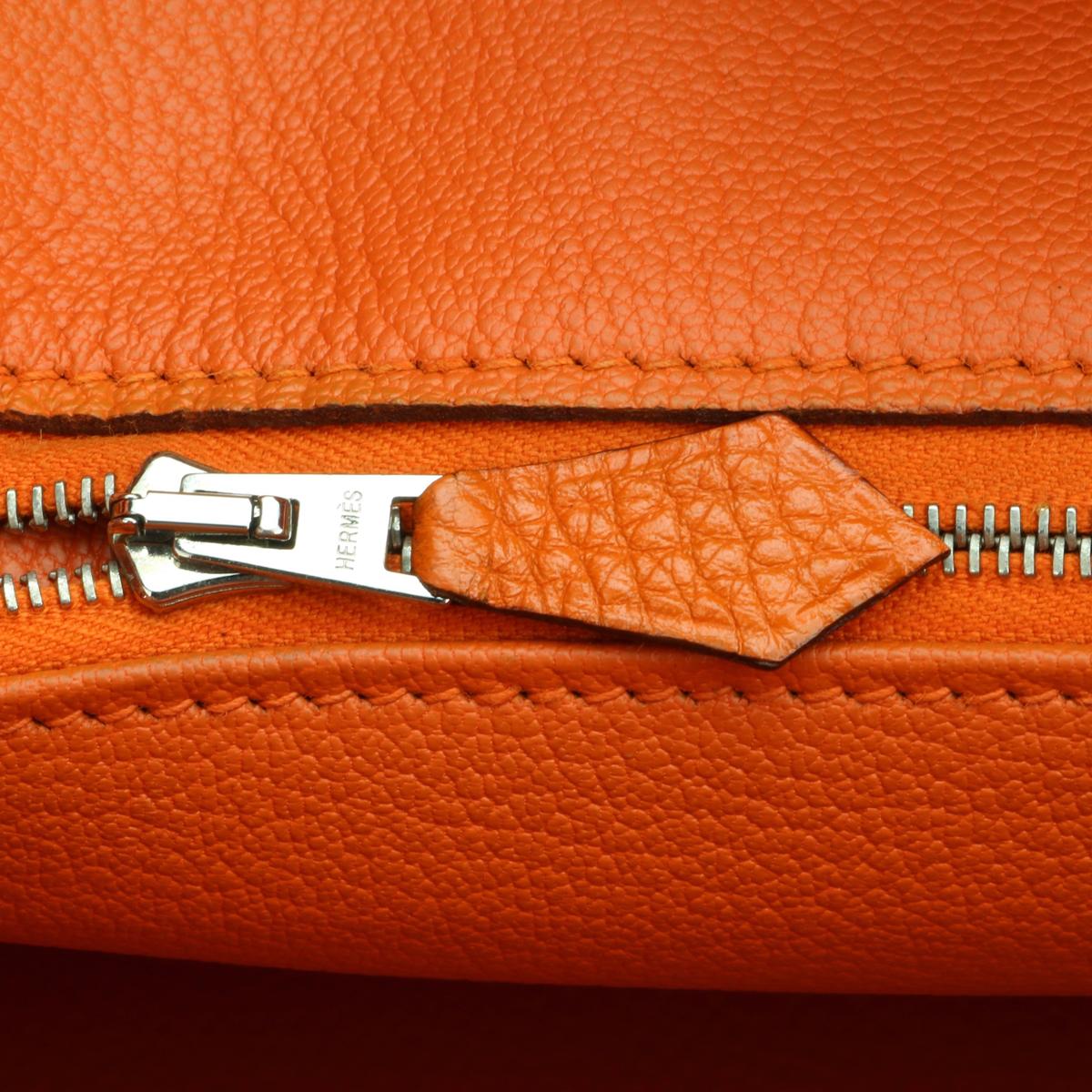 Hermès Birkin Bag 35cm Orange Togo Leather with Palladium Hardware Stamp N 2010 10