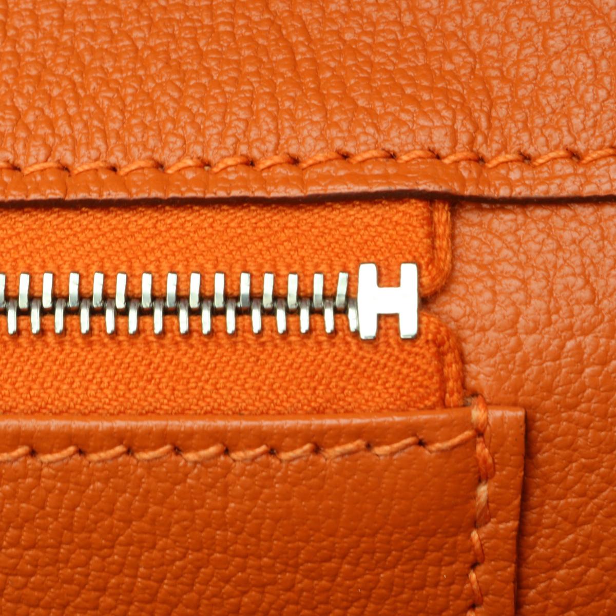 Hermès Birkin Bag 35cm Orange Togo Leather with Palladium Hardware Stamp N 2010 11