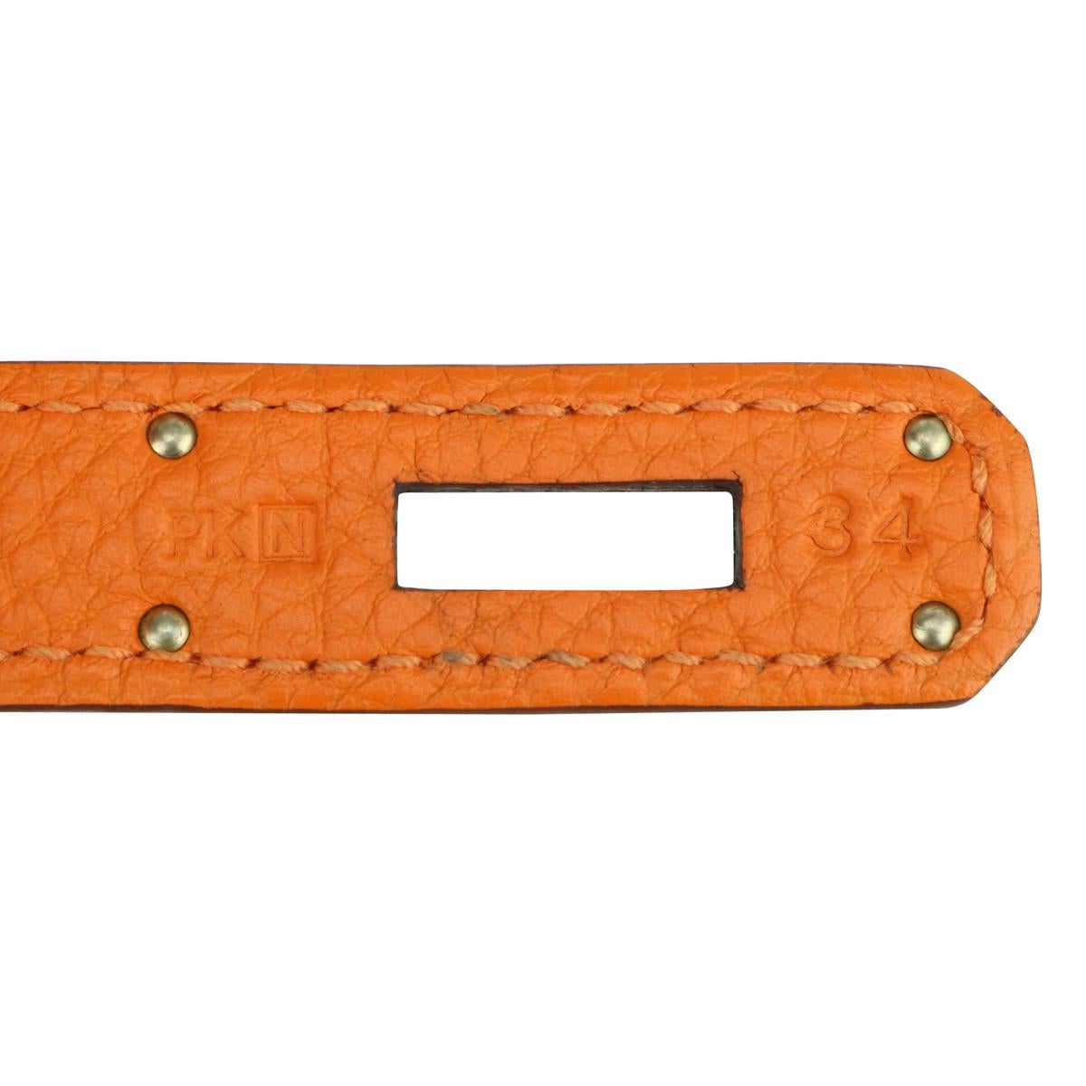 Hermès Birkin Bag 35cm Orange Togo Leather with Palladium Hardware Stamp N 2010 12