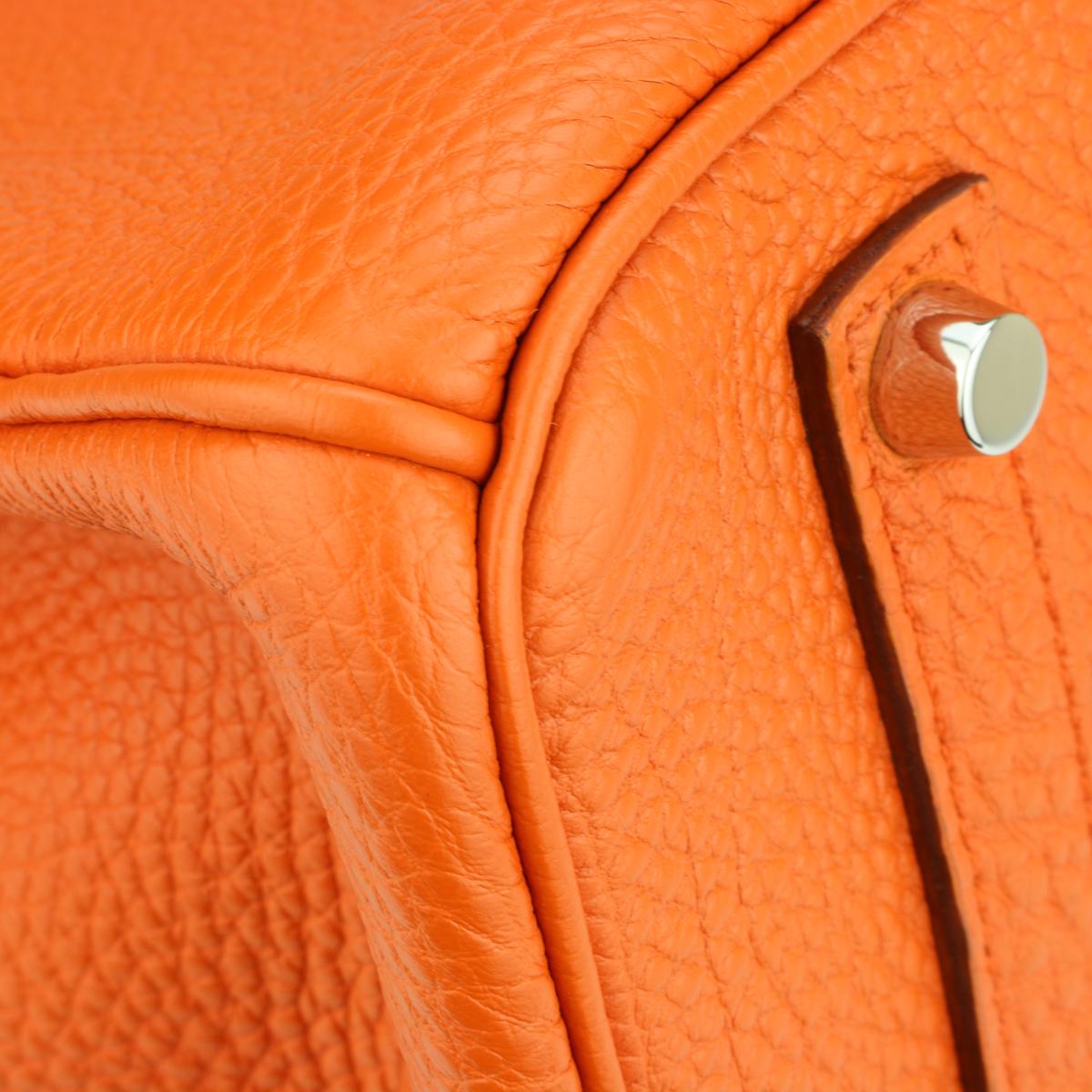 Women's or Men's Hermès Birkin Bag 35cm Orange Togo Leather with Palladium Hardware Stamp N 2010