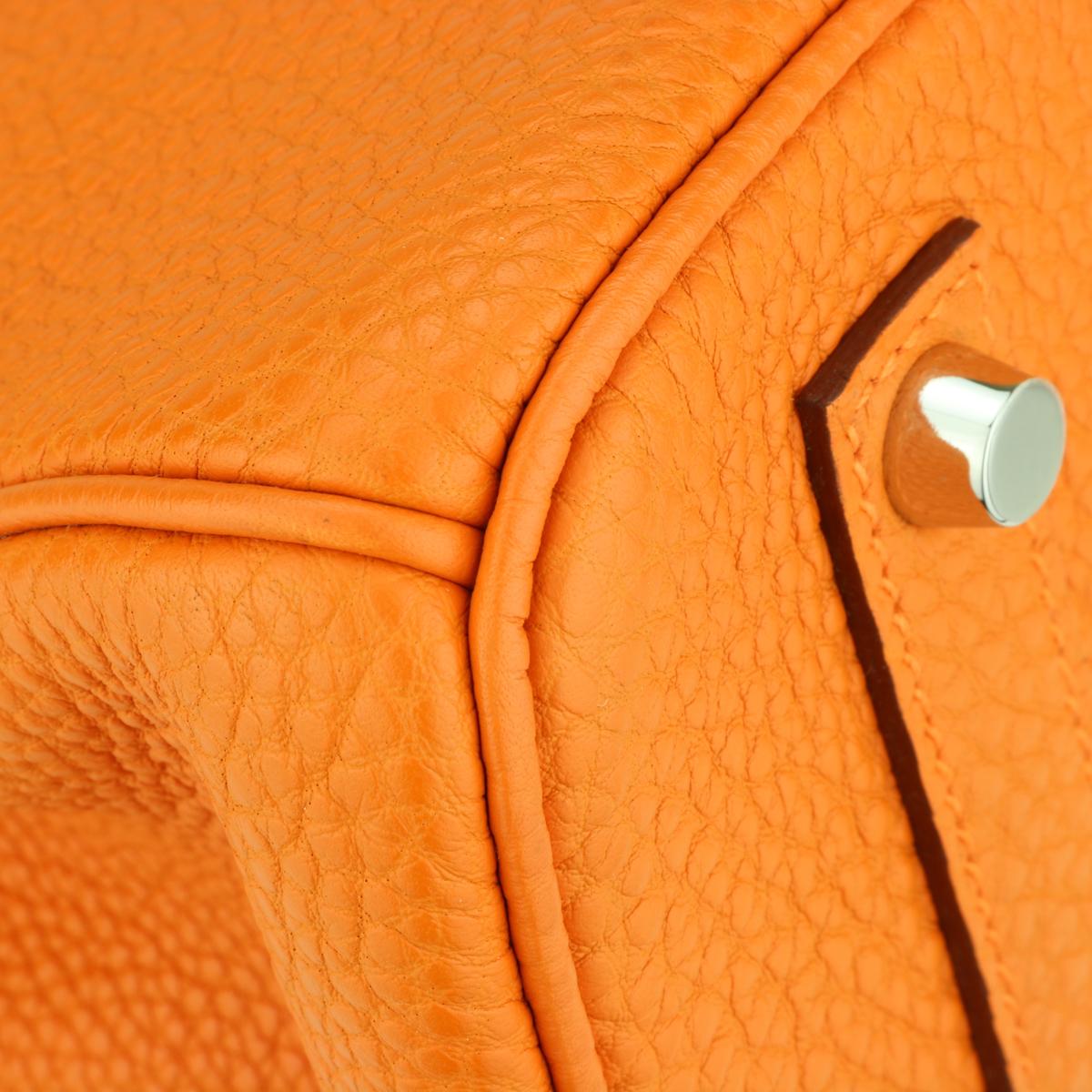 Women's or Men's Hermès Birkin Bag 35cm Orange Togo Leather with Palladium Hardware Stamp N 2010