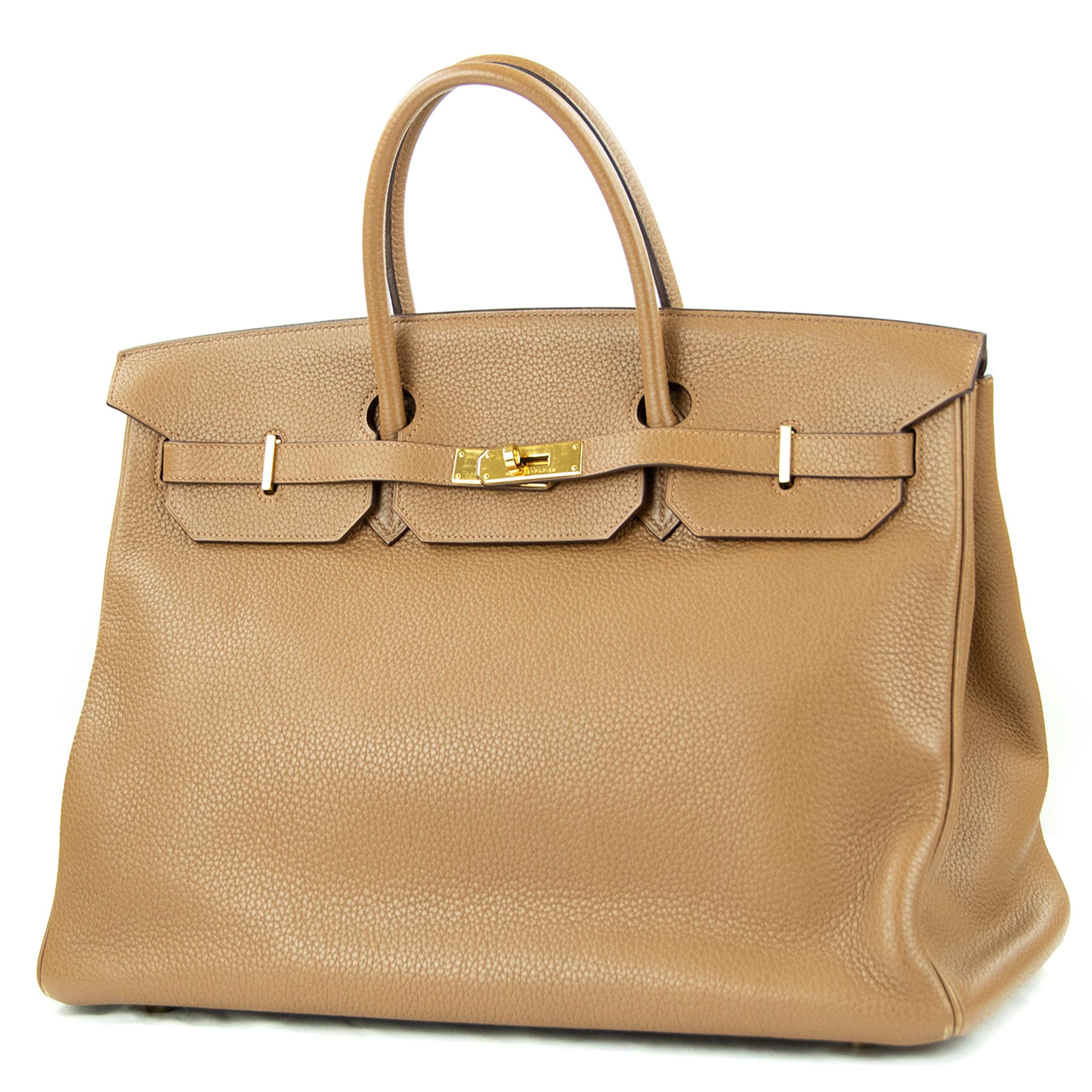 Brown Hermes Birkin Bag 40cm Alezan GHW For Sale