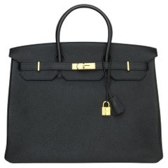 Hermès Birkin Bag 40cm Black Togo Leather with Gold Hardware Stamp N 2010