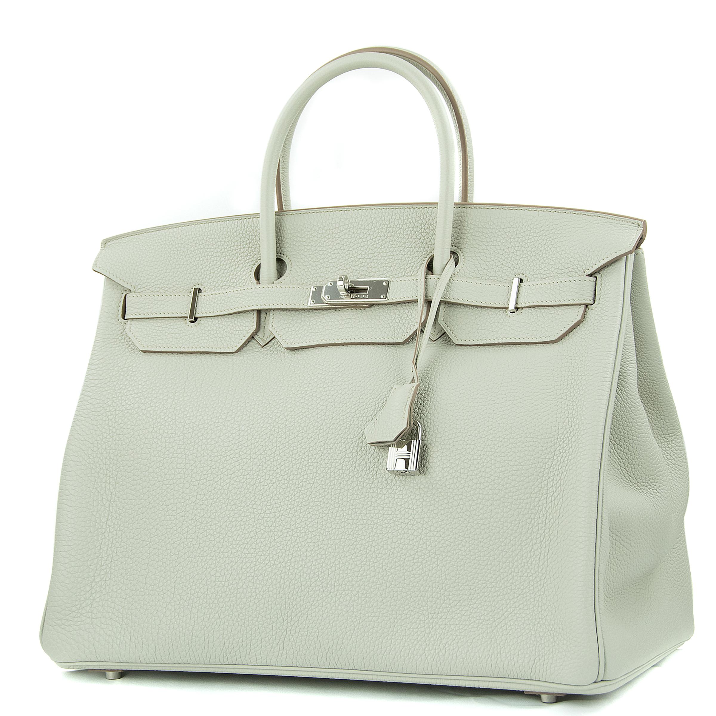 Hermes Birkin Bag 40cm Gris Mouette Togo PHW (Grau) im Angebot