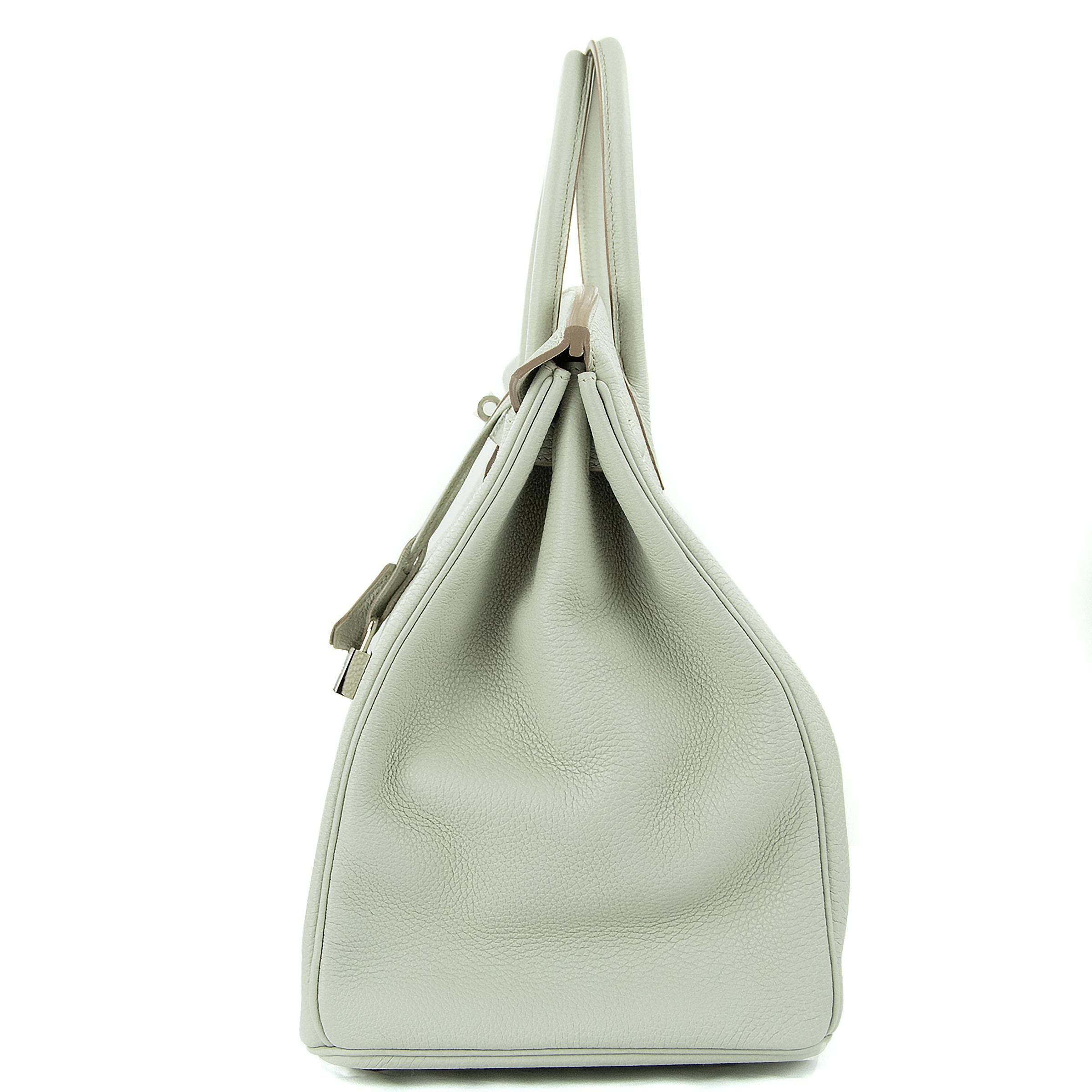 Hermes Birkin Bag 40cm Gris Mouette Togo PHW For Sale 4