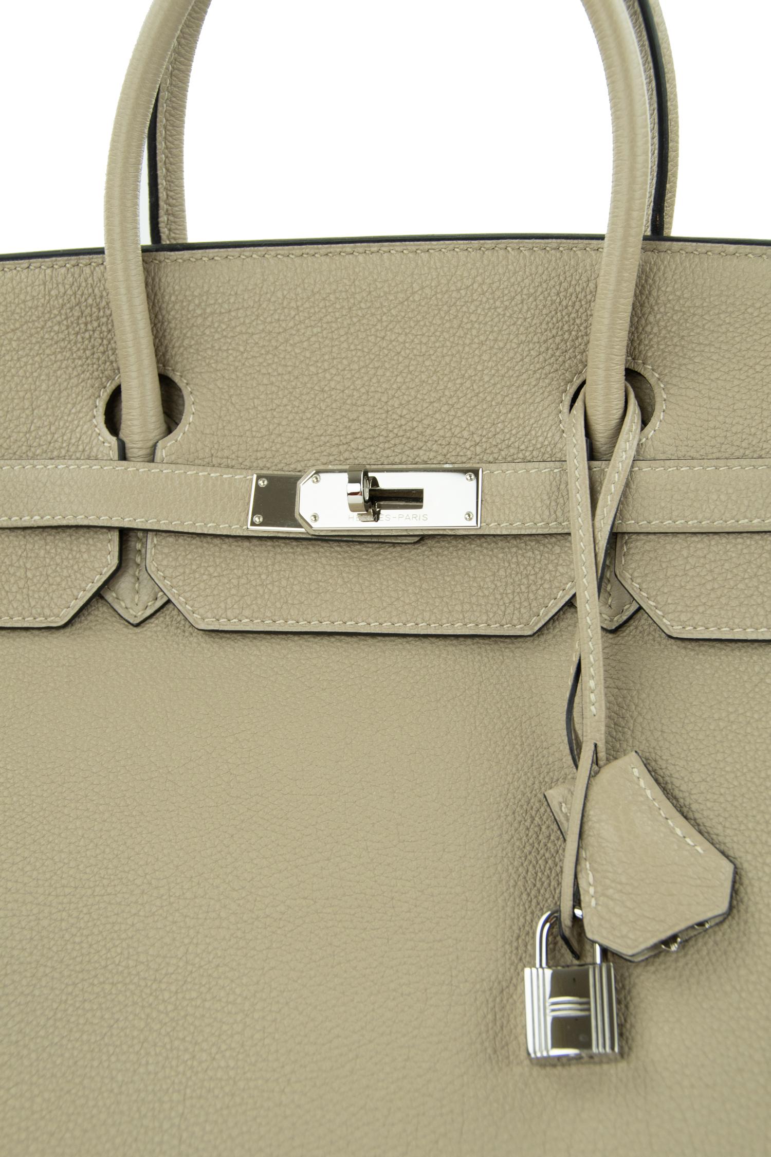 Women's or Men's Hermes Birkin Bag 40cm Gris Tourterelle Togo PHW For Sale