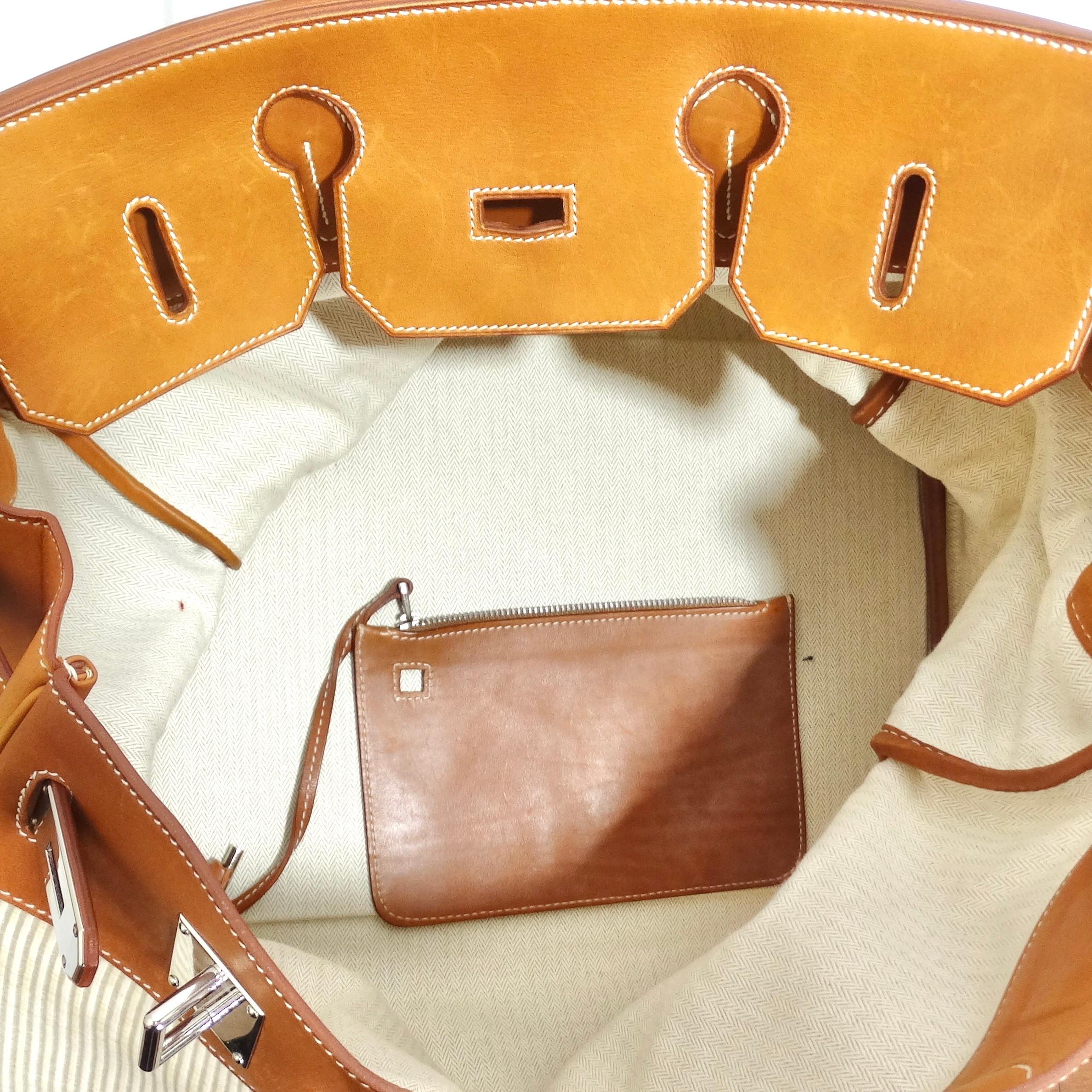 Hermes Birkin Bag 50cm in Barenia Crinoline For Sale 11
