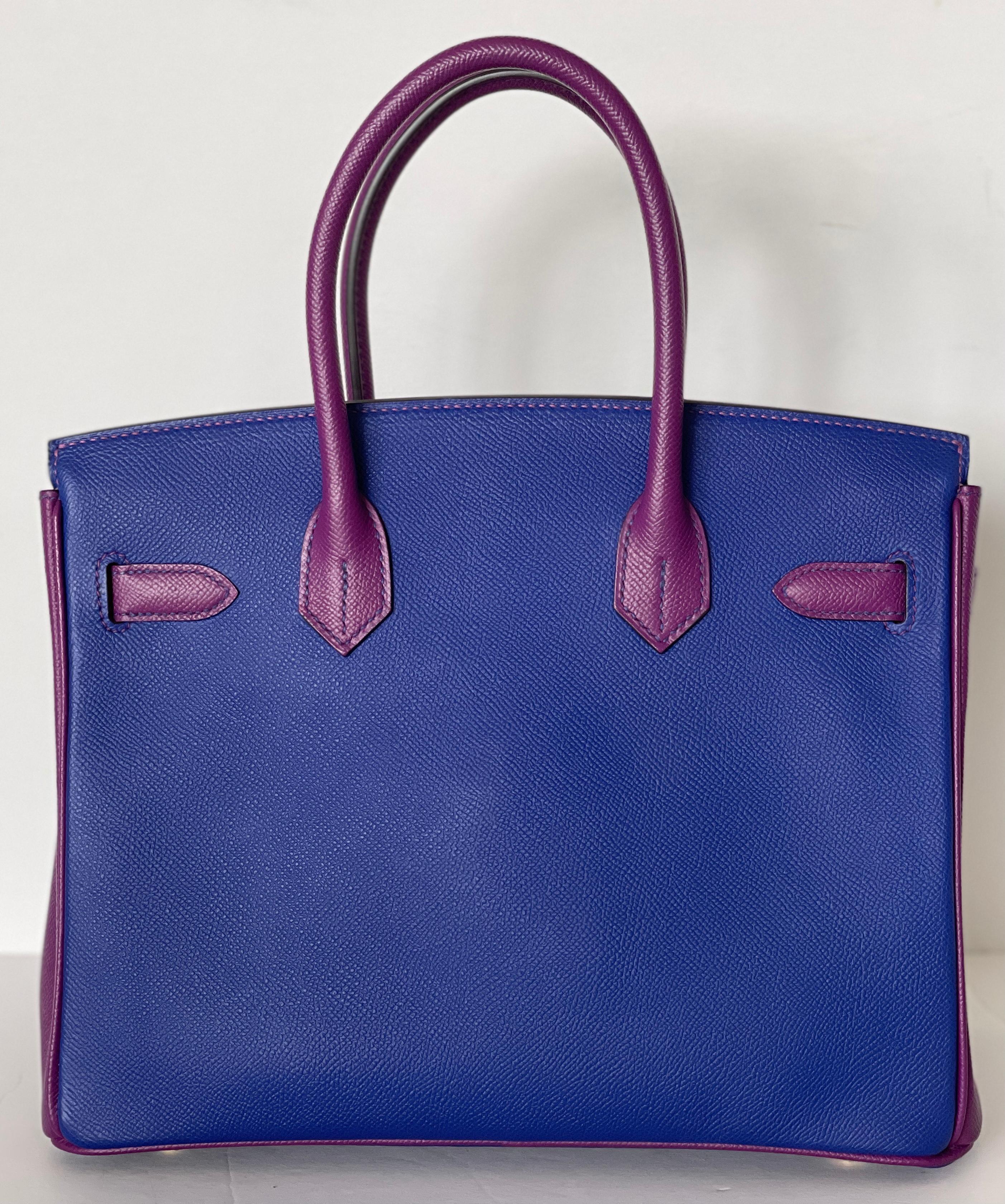 Purple Hermes Birkin Bag HSS 2 Tone Anemone Blue Electric Brush Gold
