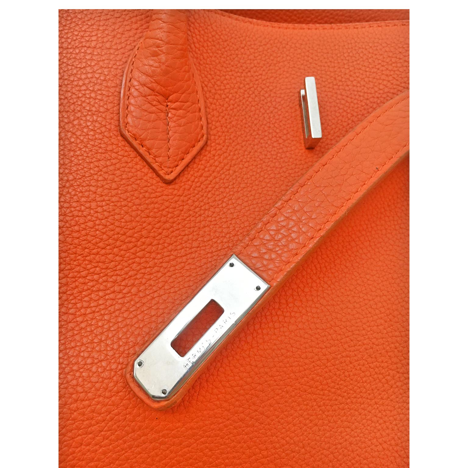 Hermes Birkin Bag Orange 40 Togo Leather Silver Palladium Hardware 1