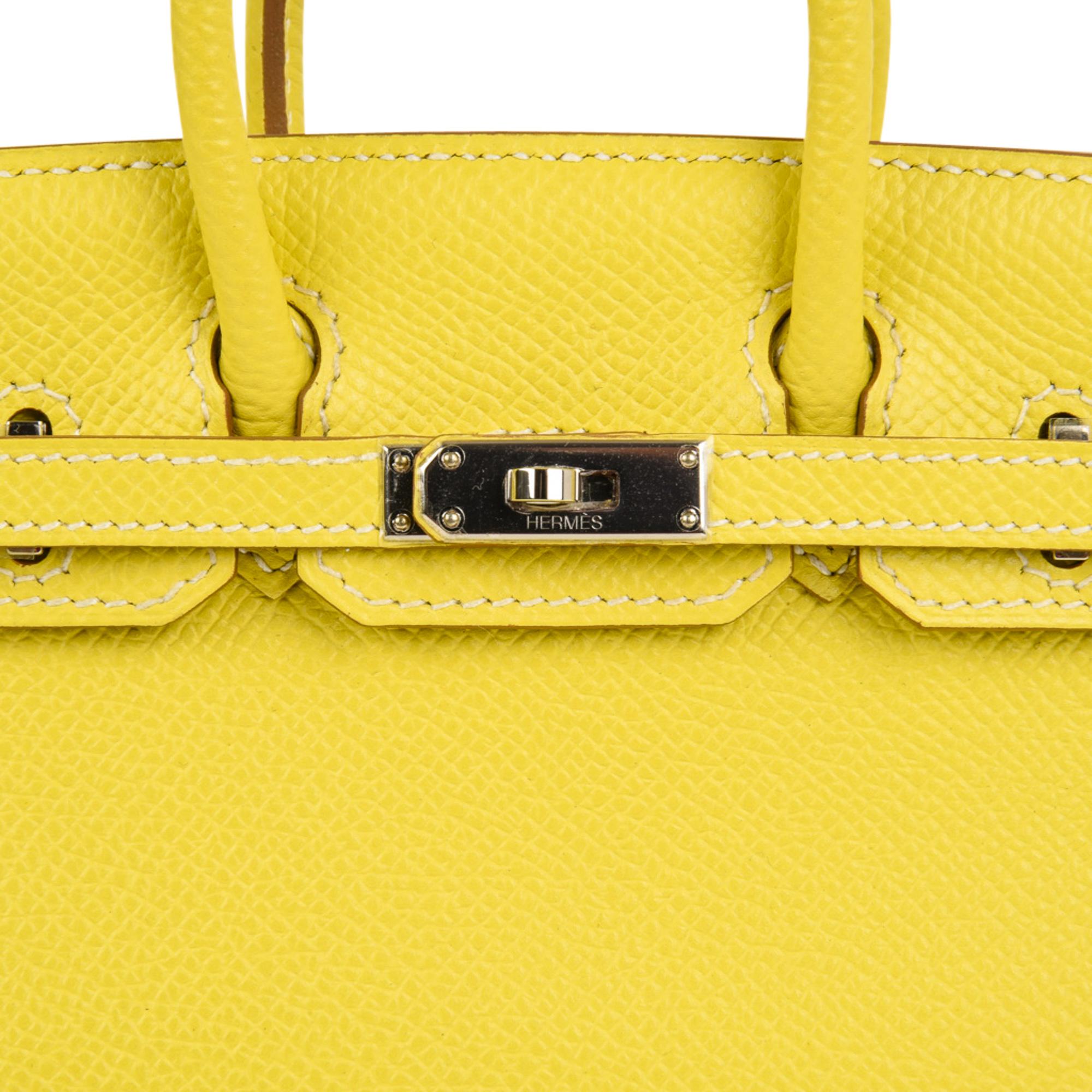 Guaranteed authentic Hermes Tiny Miniature Birkin Limited Edition.
Lively Lime epsom leather with palladium hardware.
Worn as wristlet, shoulder bag, top handle or draped on on larger sized bag.
Comes with detachable shoulder strap, sleepers and