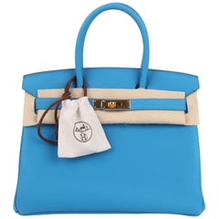 Sold at Auction: Hermes Birkin 30 Bag Verso, Blue Zanzibar Togo