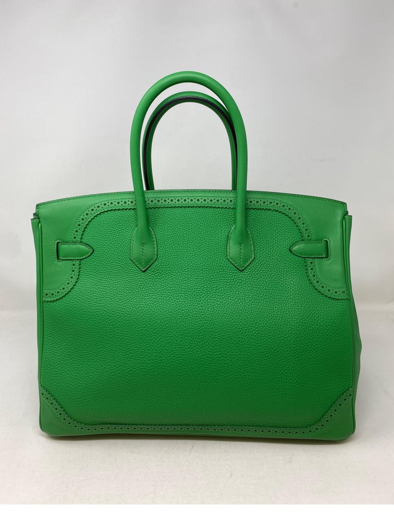 Hermes Birkin Bamboo Ghillies 35 Bag In Excellent Condition In Athens, GA