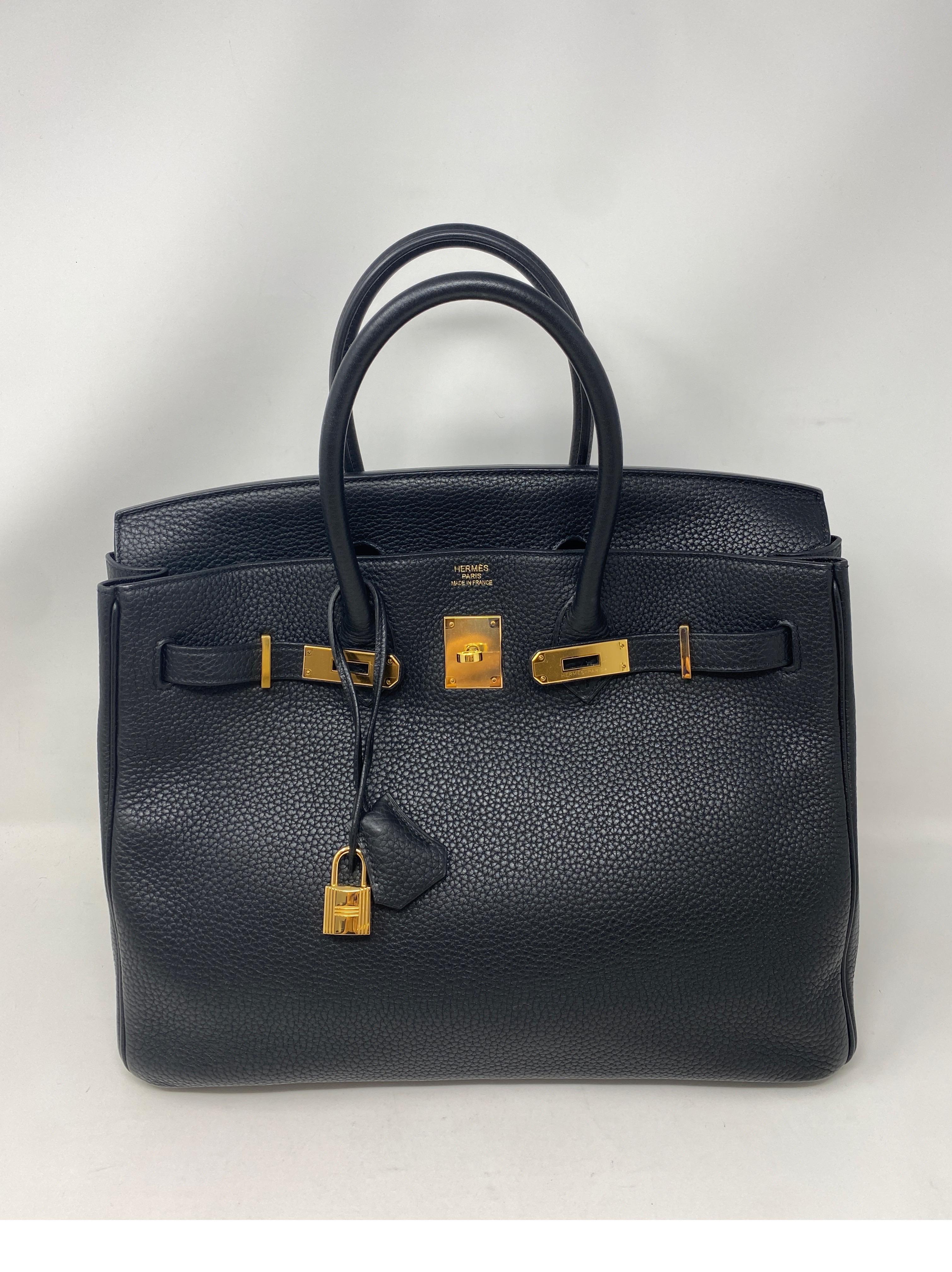 Hermes Black Birkin 35 Bag. Gold hardware. The most wanted combo. Excellent condition. Invest in the best. Don't miss out. Includes clochette, lock, keys, and dust cover. Guaranteed authentic. 