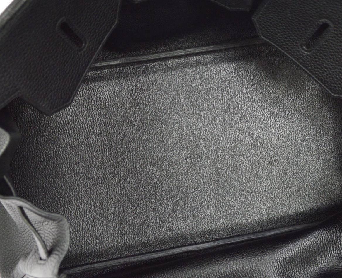 Hermes Birkin Black Leather Gold Hardware Top Handle Satchel Bag and Accessories 4