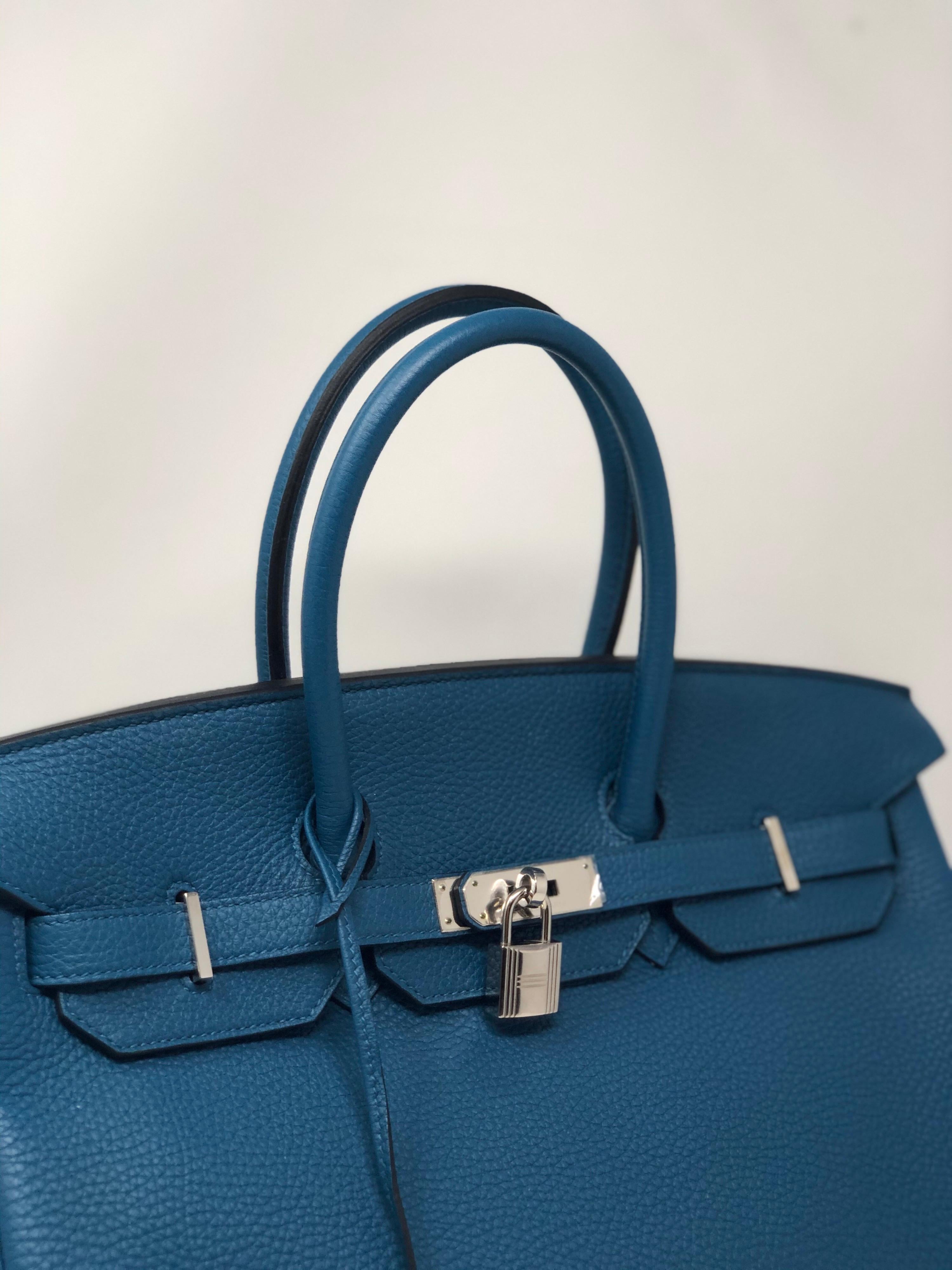 Blue Hermes Birkin Bleu Cobalt 35 Bag
