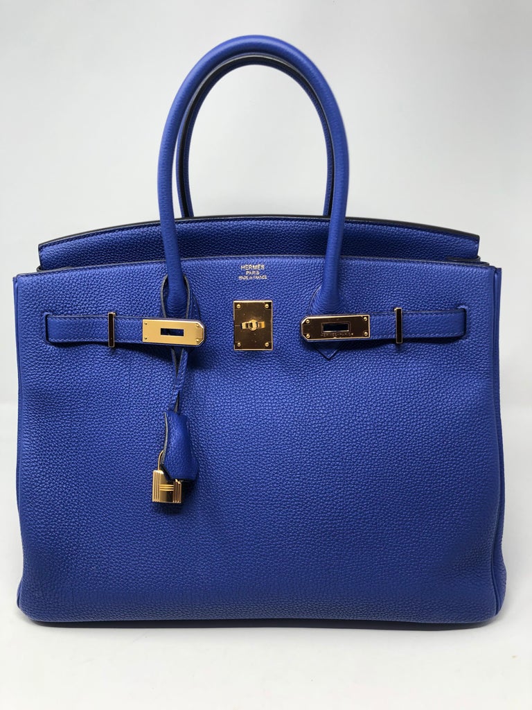 Hermes Birkin Bleu Electrique 35 Bag at 1stDibs