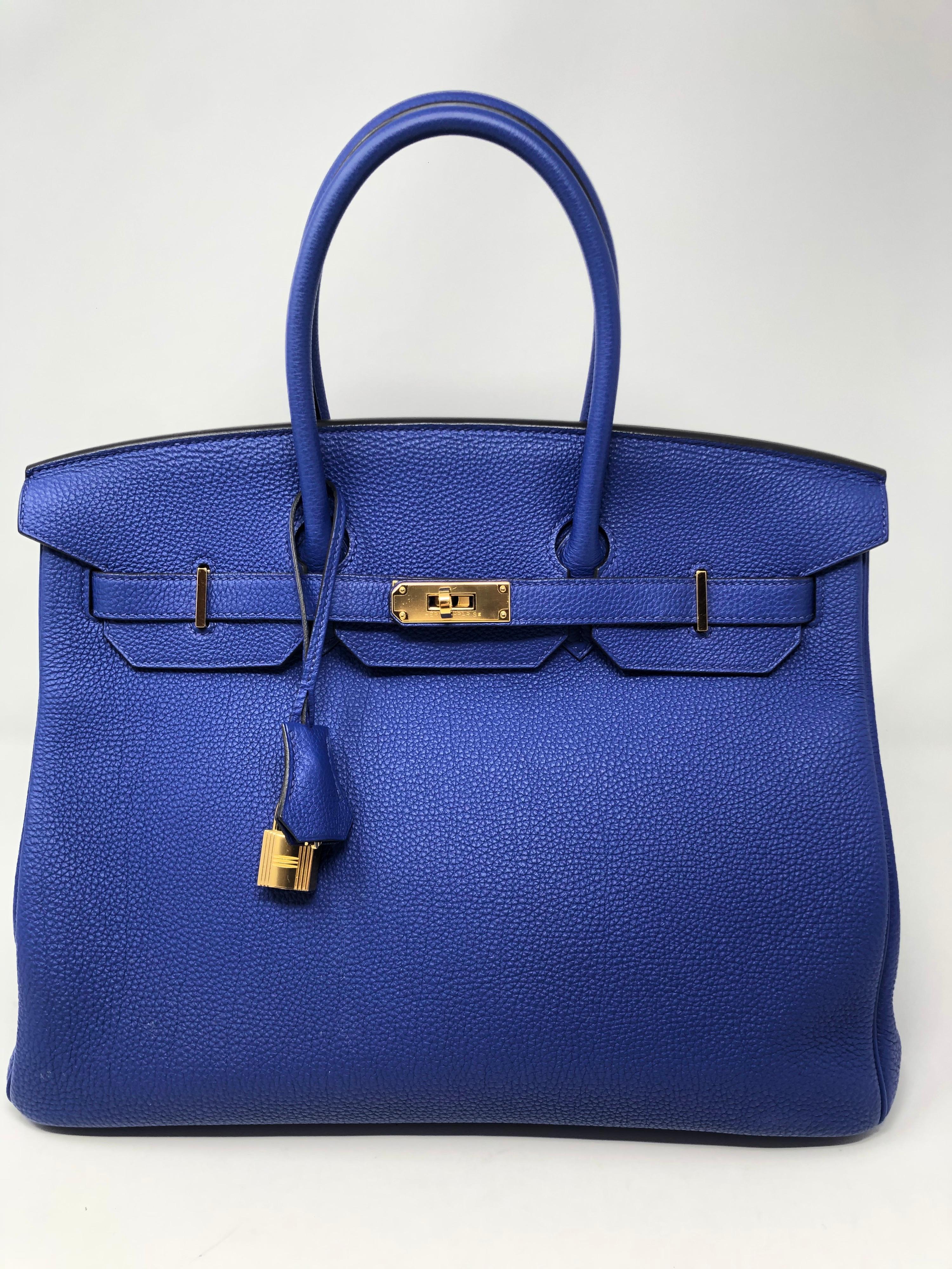Hermes Birkin Bleu Electrique 35 Bag  In Excellent Condition In Athens, GA