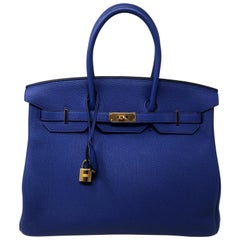 Hermes Birkin Bleu Electrique 35 Bag 