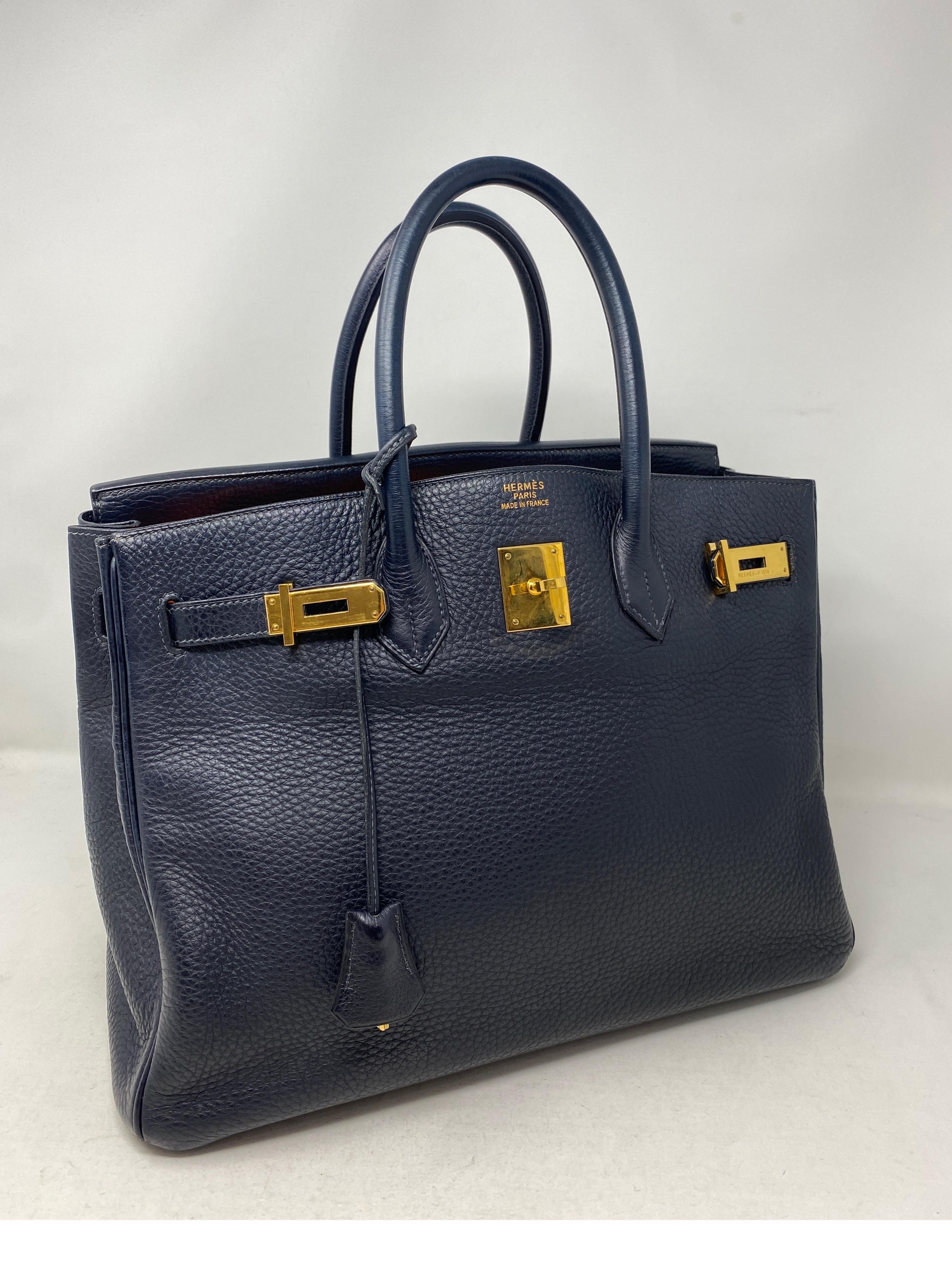 Black Hermes Birkin Bleu Nuit 35 Bag