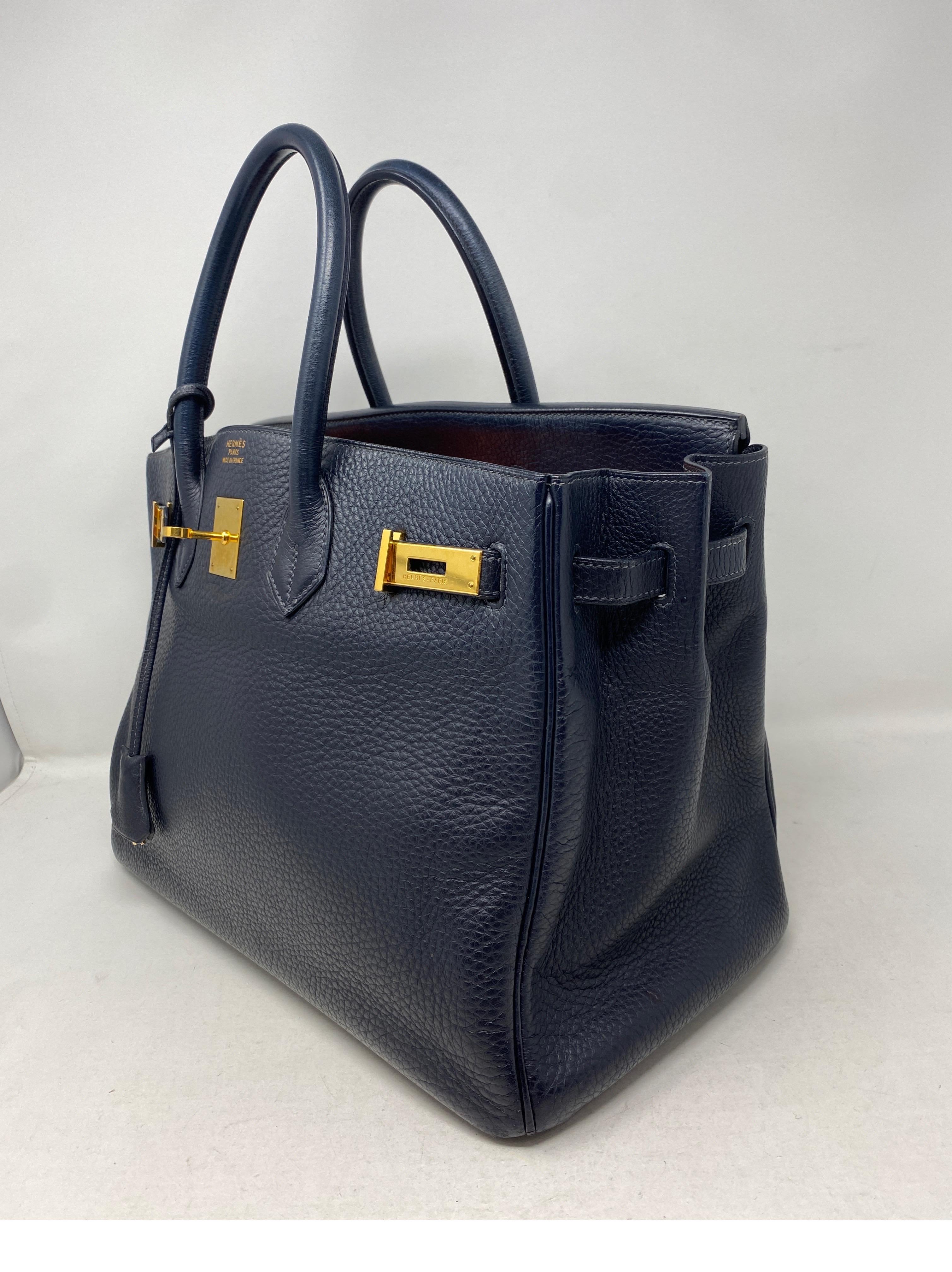 Hermes Birkin Bleu Nuit 35 Bag In Good Condition In Athens, GA