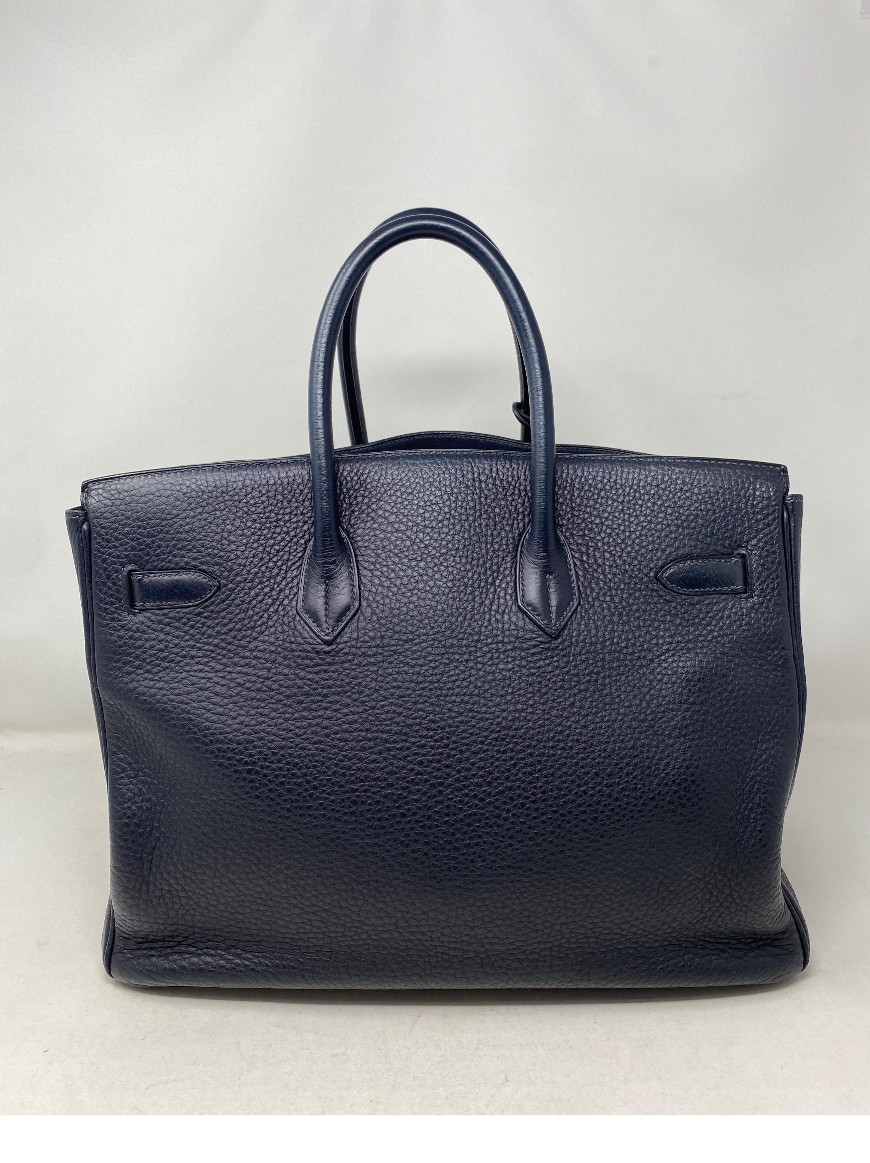 Black Hermes Birkin Bleu Nuit 35 Bag