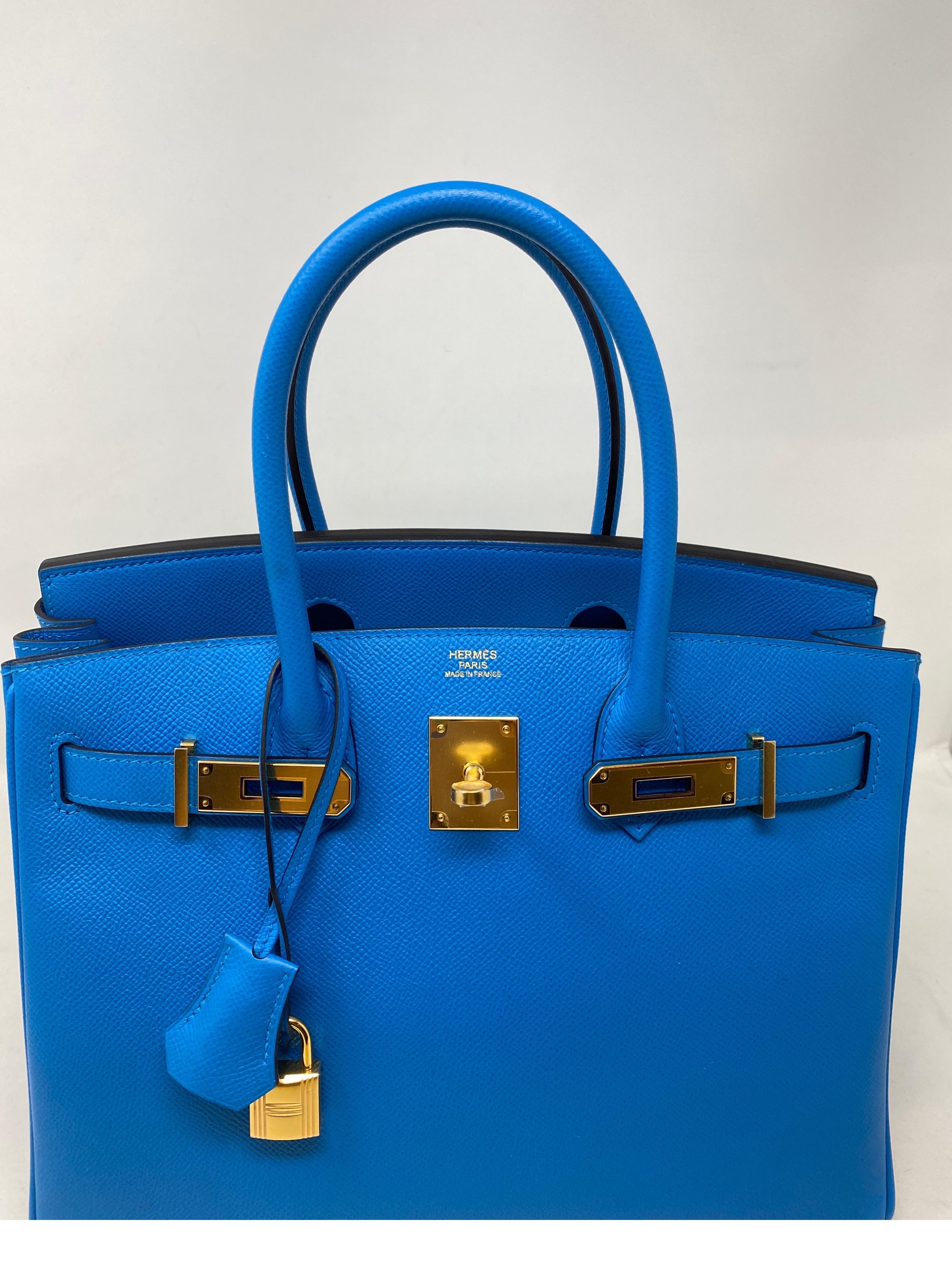 Hermes Birkin Blue Zanzibar 30 Bag  3