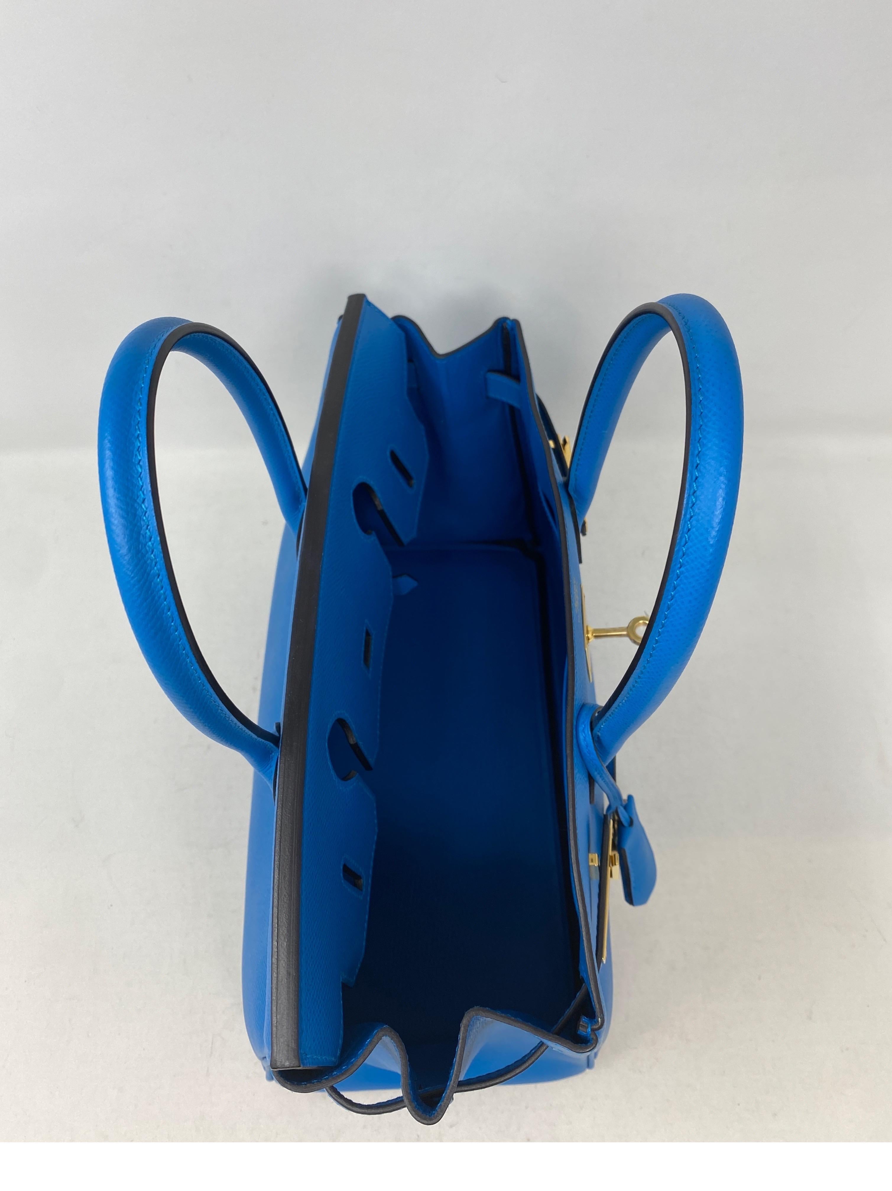 Hermes Birkin Blue Zanzibar 30 Bag  8