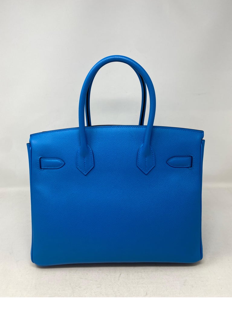 Hermes Birkin Blue Zanzibar 30 Bag at 1stDibs