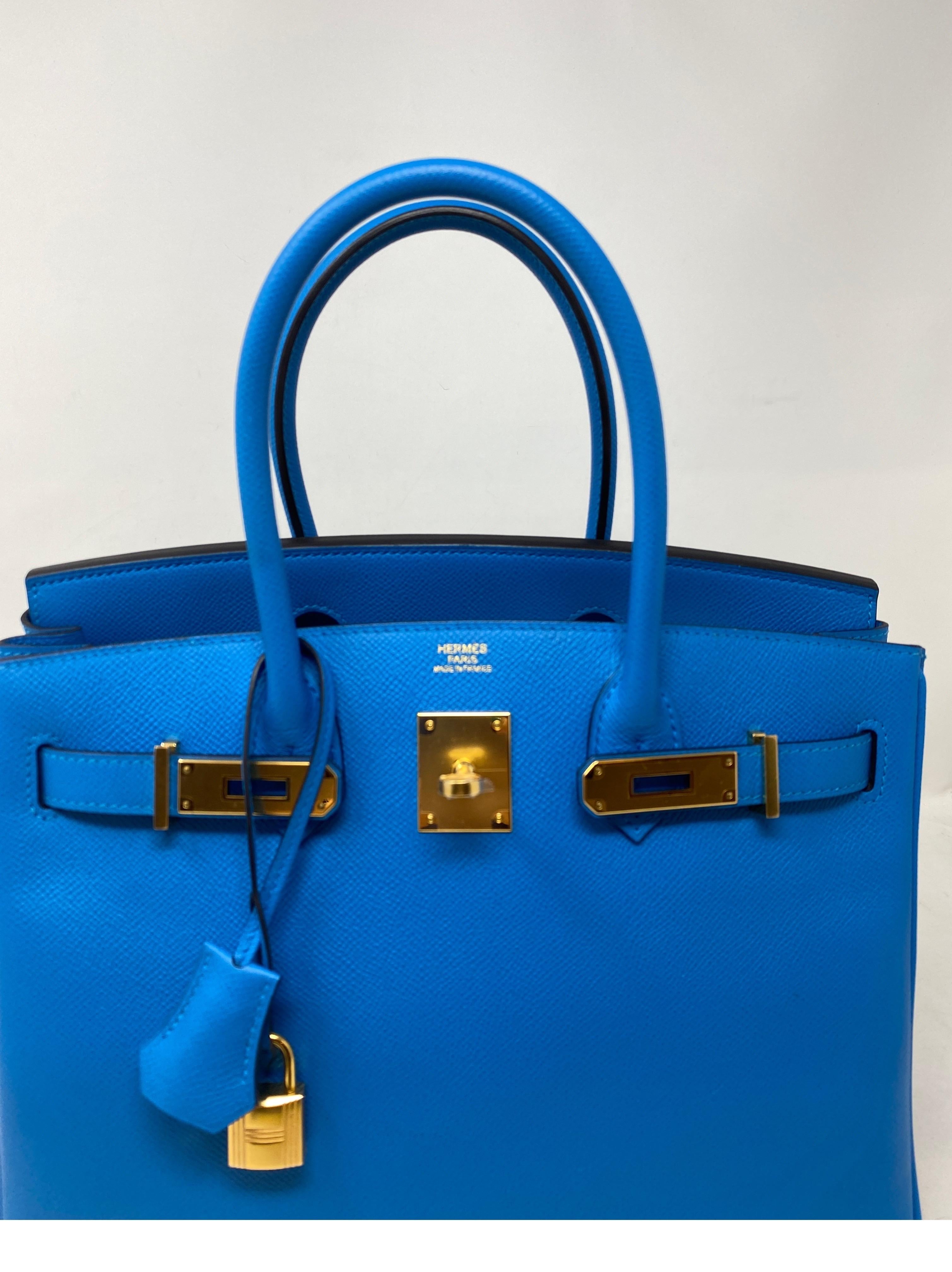 Hermes Birkin Blue Zanzibar 30 Bag  2