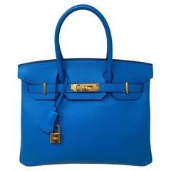 Hermes Birkin Blue Zanzibar 30 Bag 