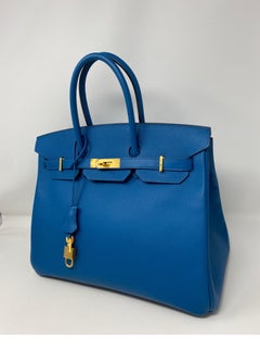 Hermes Birkin Blue Izmir 35 Bag