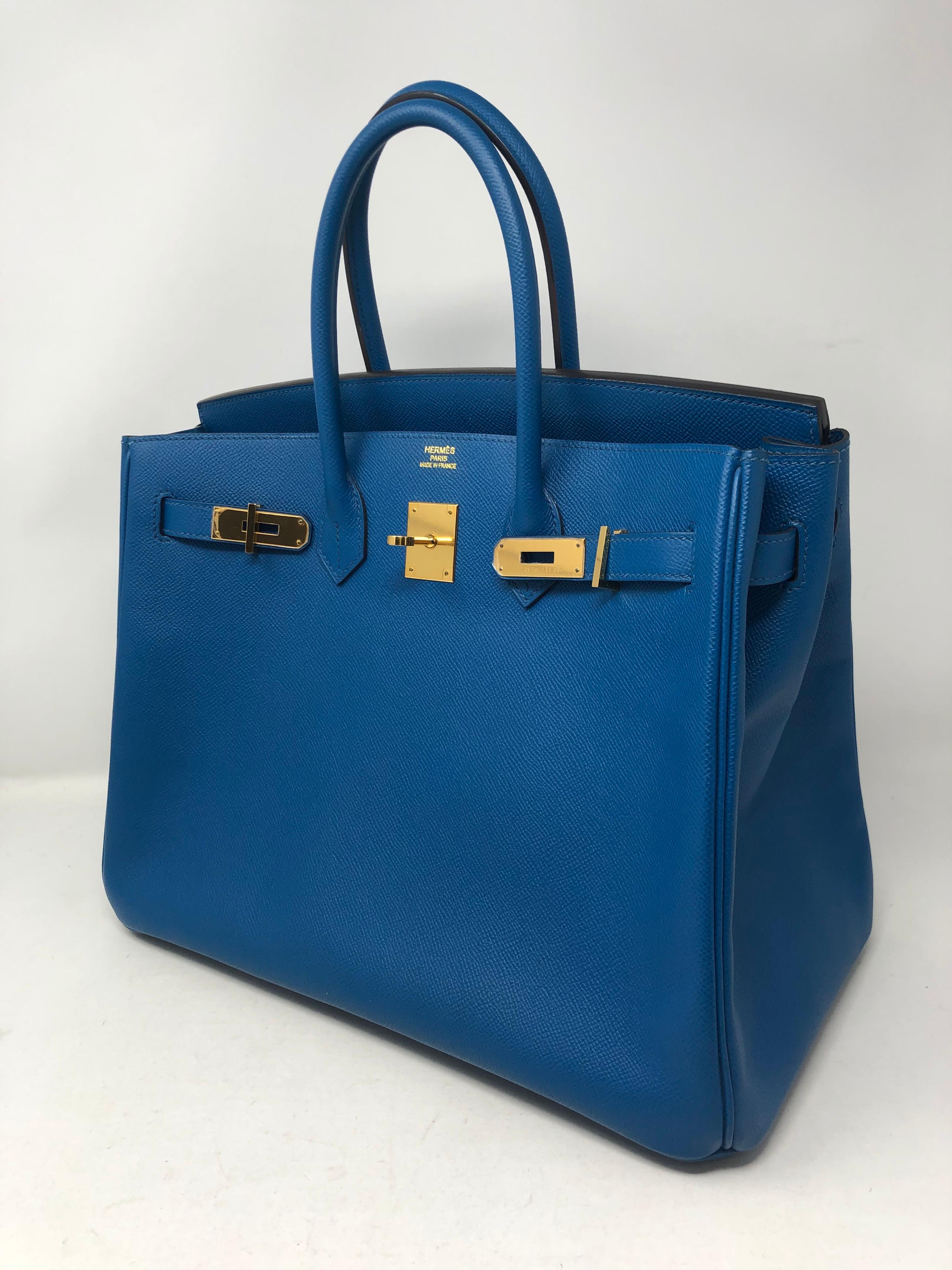 Women's or Men's Hermes Birkin Blue Izmir 35 Bag