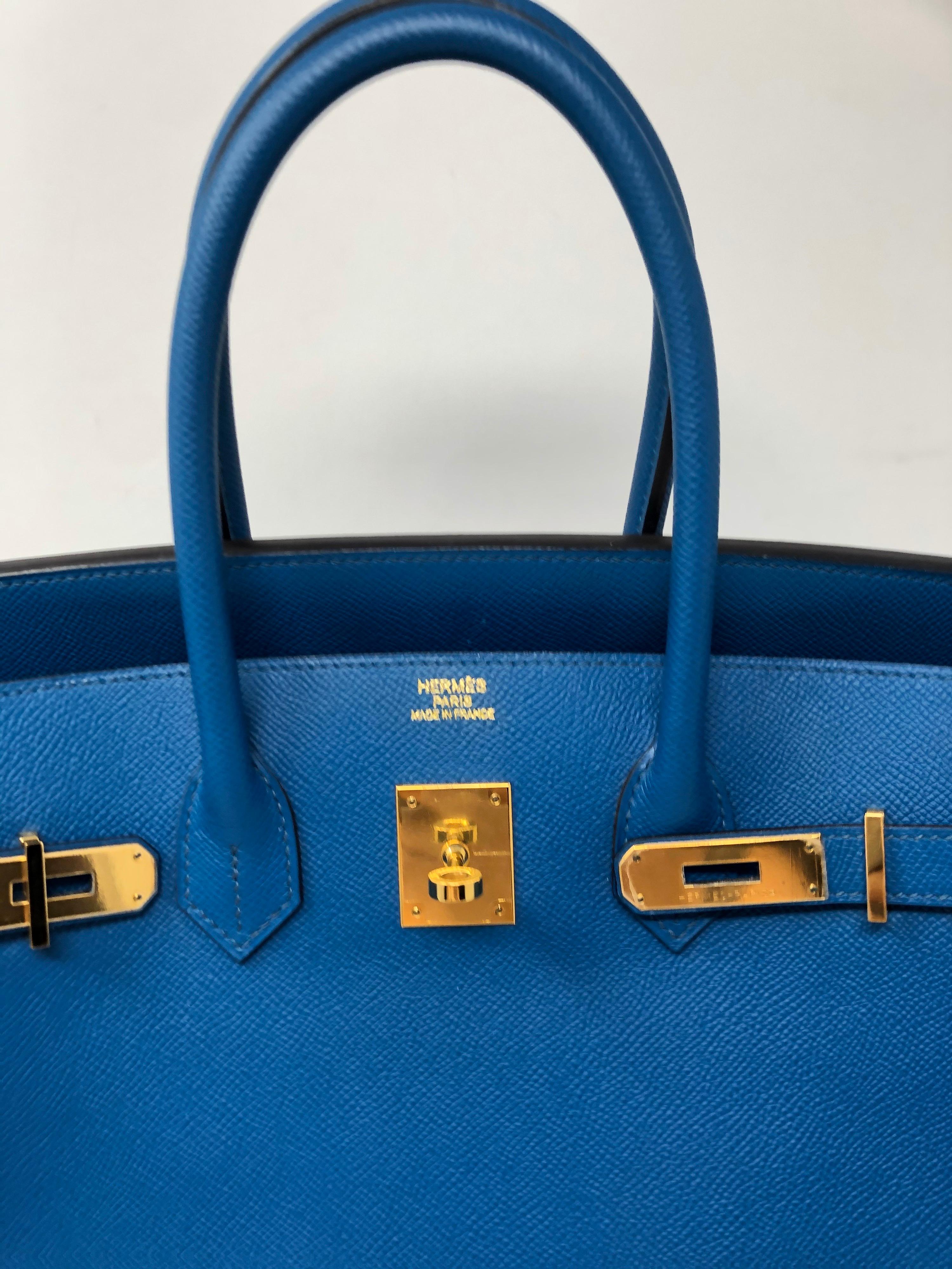 Hermes Birkin Blue Izmir 35 Bag 1