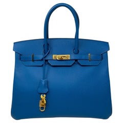 Hermes Birkin Blue Izmir 35 Bag 