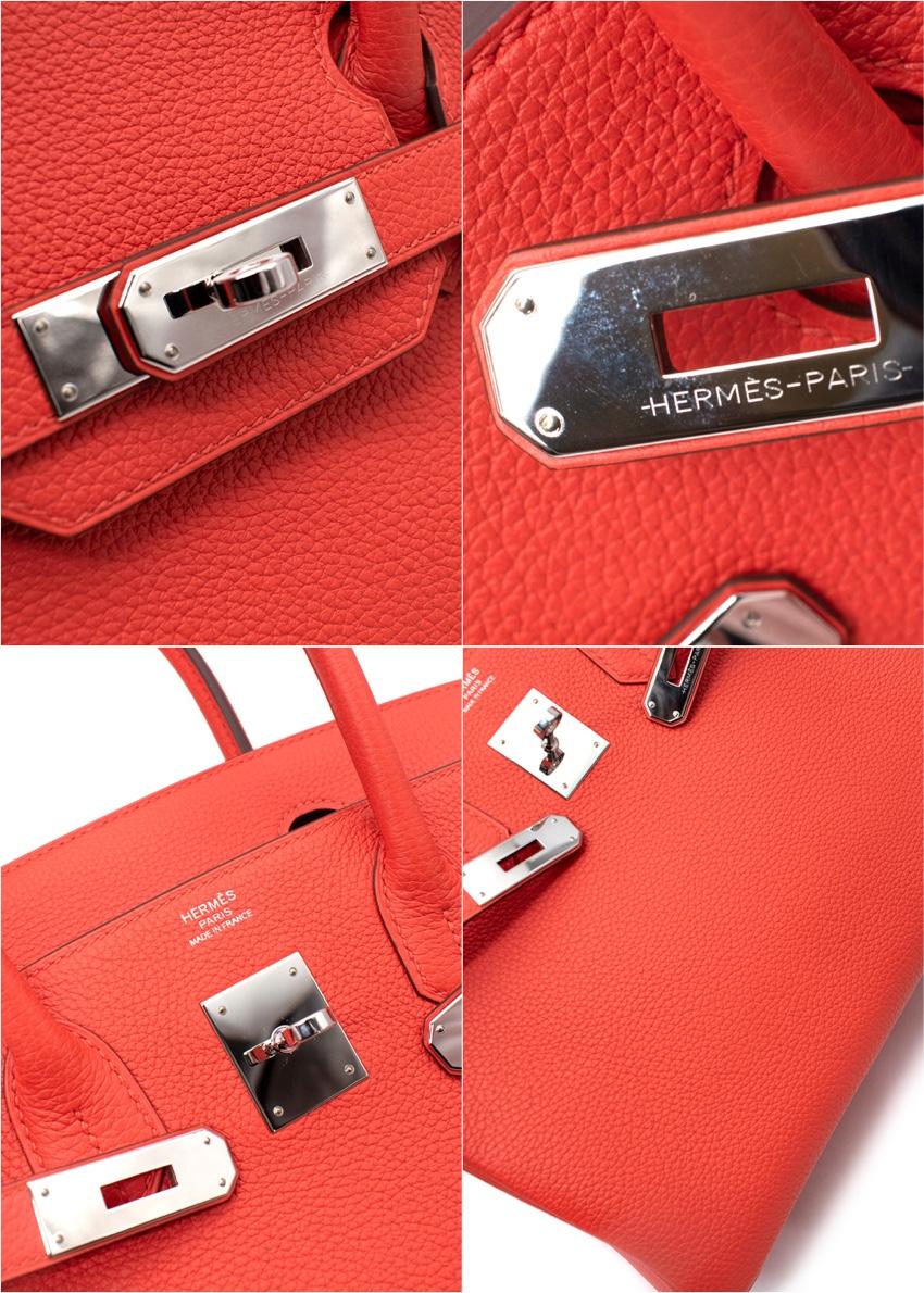 Women's Hermes Birkin Capucine Togo Leather 30 PHW For Sale