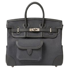 Hermès Birkin Cargo 25 Gris Misty Swift and Toile Canvas Palladium Hardware