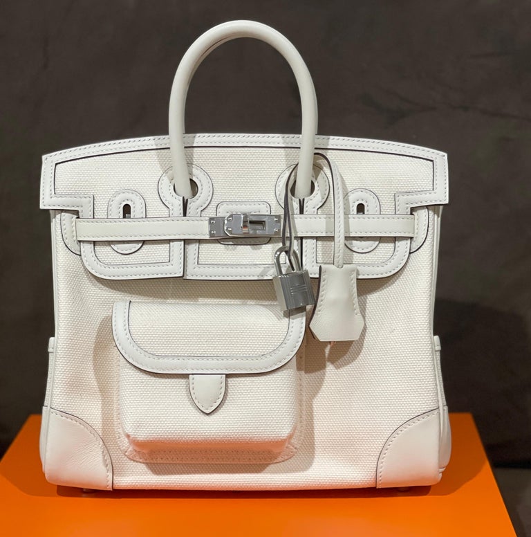 Nata Toile Goeland and Swift Cargo Birkin 25 Palladium Hardware, 2022, Handbags & Accessories, 2022