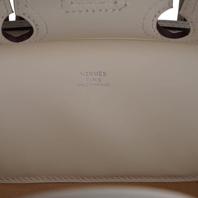 Hermes Birkin 25 Cargo Nata Toile Goeland Bag Swift Leather Trim