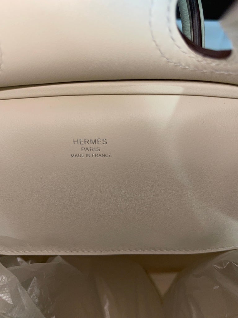 Hermès Birkin Nata Goeland Toile and Swift Cargo 35 Palladium Hardware, 2021 (Very Good), Beige/Silver/White Womens Handbag