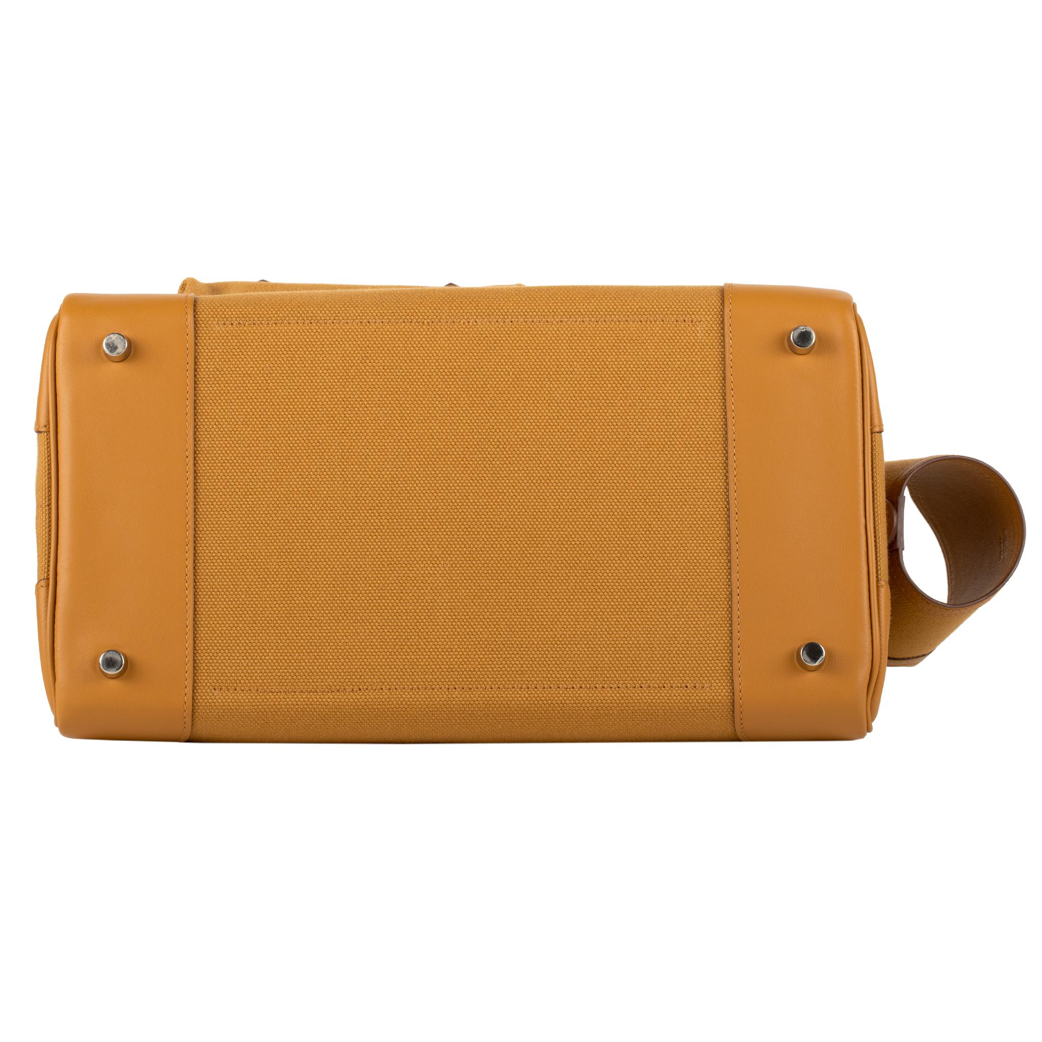 Hermes Birkin Cargo 35cm Sesam Canvas & Swift Leder Palladium Hardware im Angebot 3