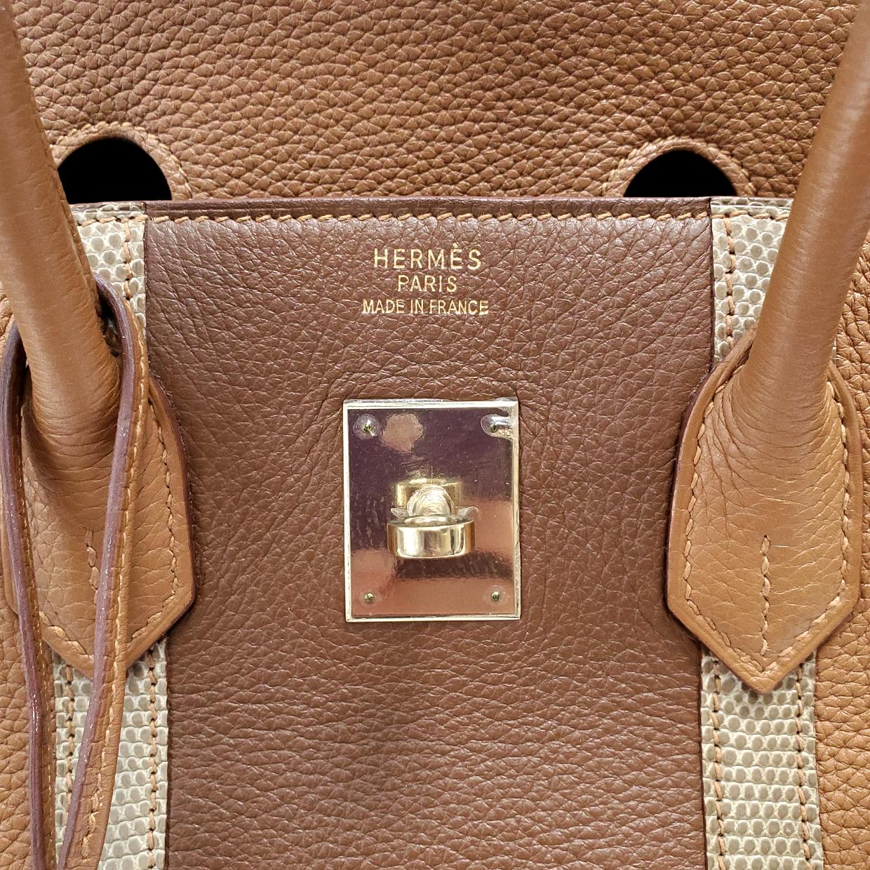 Hermes Birkin Club 35 Tri-Color Striped Hand Bag For Sale 1