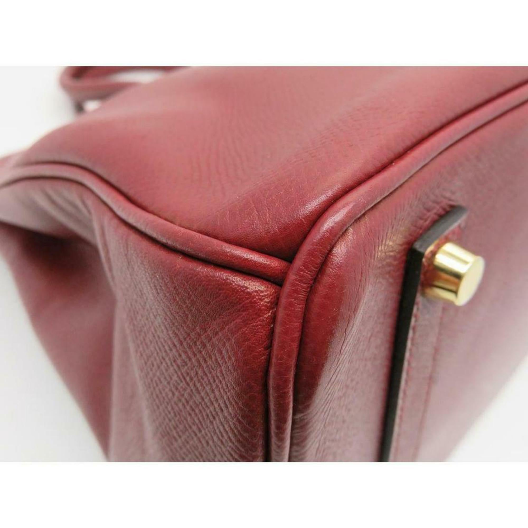 Hermès Birkin Dark Rouge Courchevel Rouge 35 870369 Red Leather Satchel For Sale 5