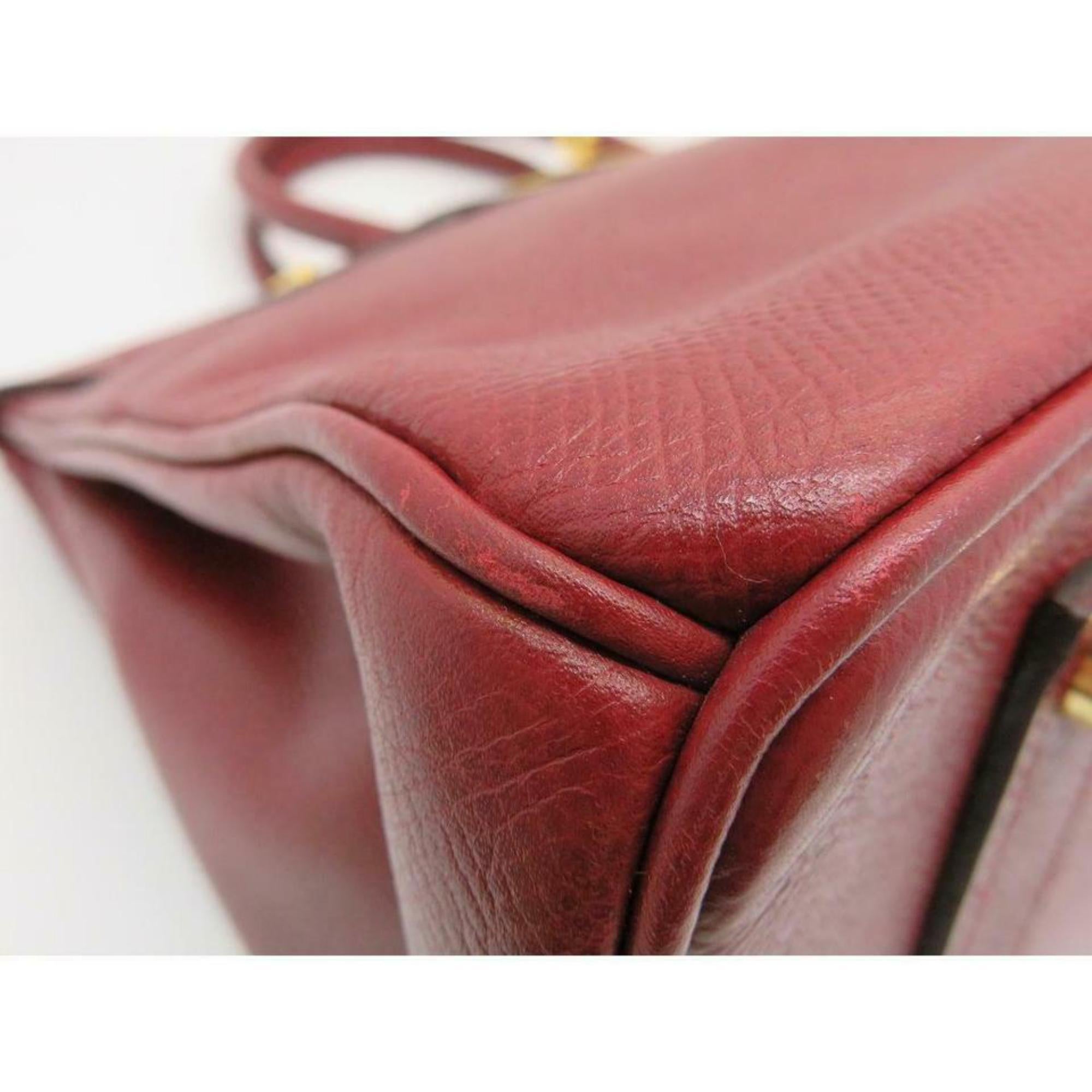 Hermès Birkin Dark Rouge Courchevel Rouge 35 870369 Red Leather Satchel For Sale 7